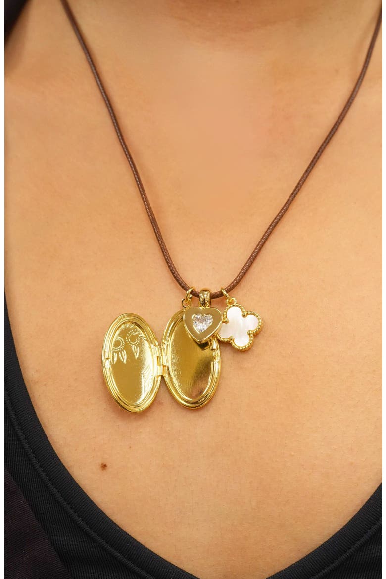 Charm Cord Locket Necklace, Alternate, color, GOLD