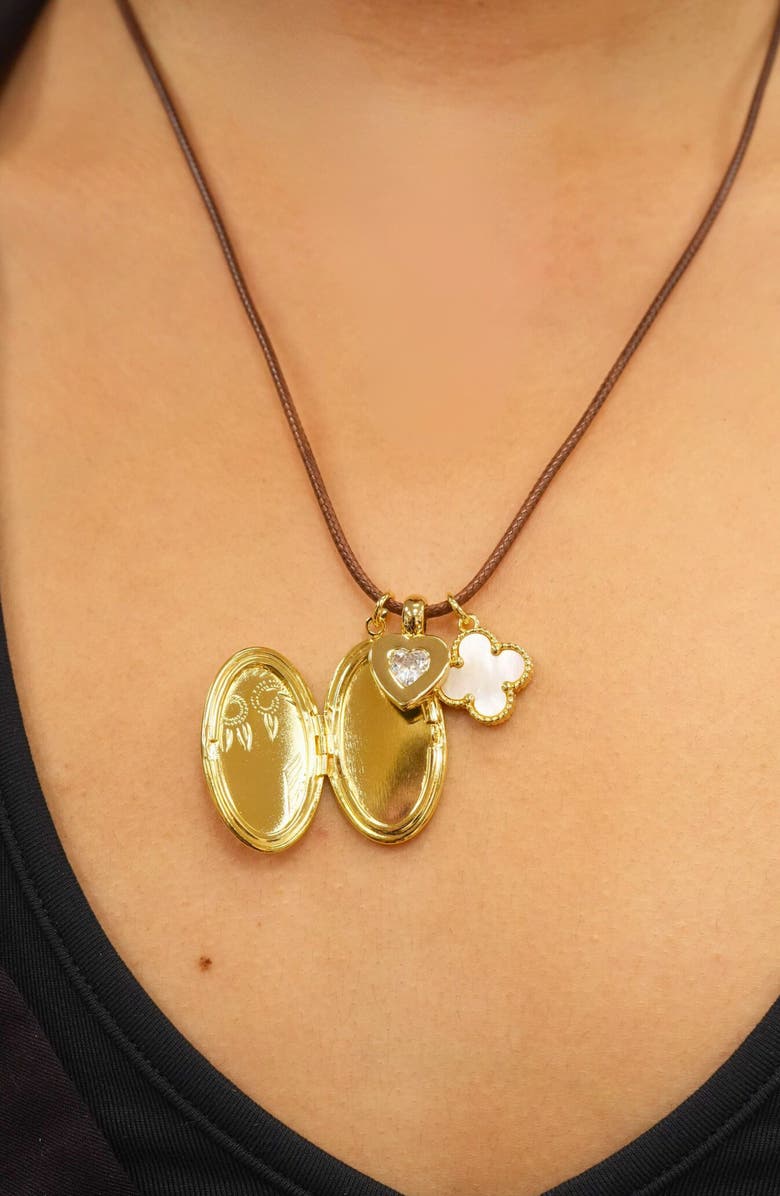 ARGENTO VIVO Charm Cord Locket Necklace, Alternate, color, Gold