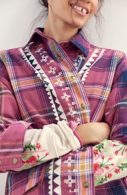 FREE PEOPLE FREE PEOPLE NORDIC CHILL PLAID COTTON SHIRT JACKET 