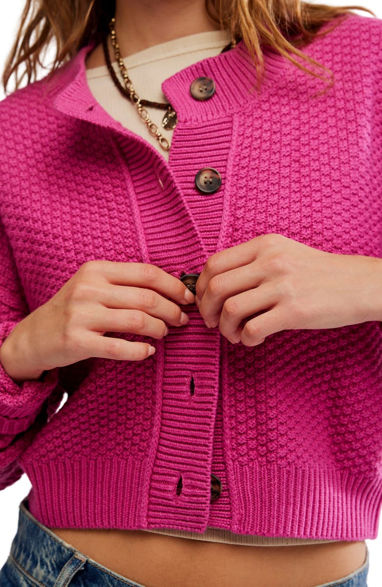 Free People Lila Crop Cardigan, Alternate, color, Plumdrop