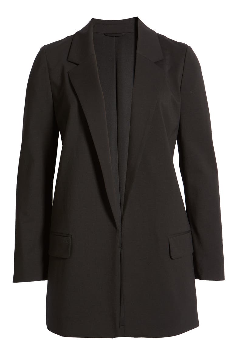 Aleida Open Front Jersey Blazer, Alternate, color, BLACK