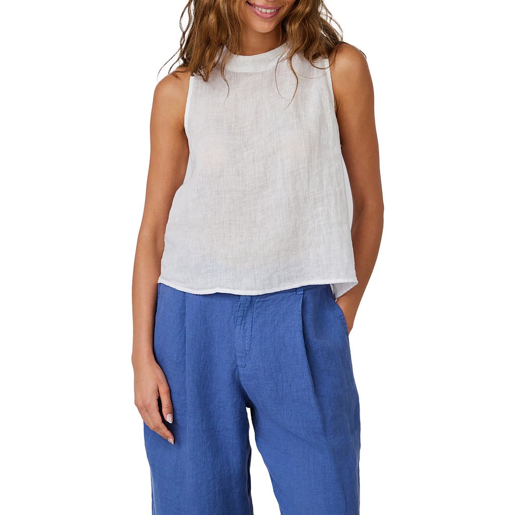 BELLA DAHL BELLA DAHL BACK BUTTON SLEEVELESS LINEN TOP