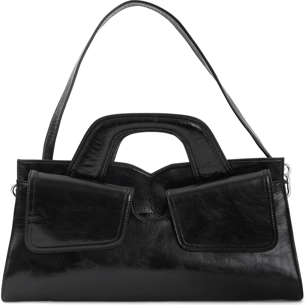 Jeffrey Campbell Lorelai Double Strap Leather Satchel In Black