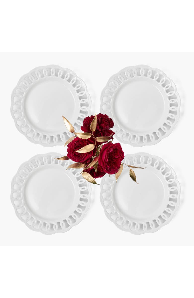 Mrs. Alice White Lace Starter Plates, Main, color, White