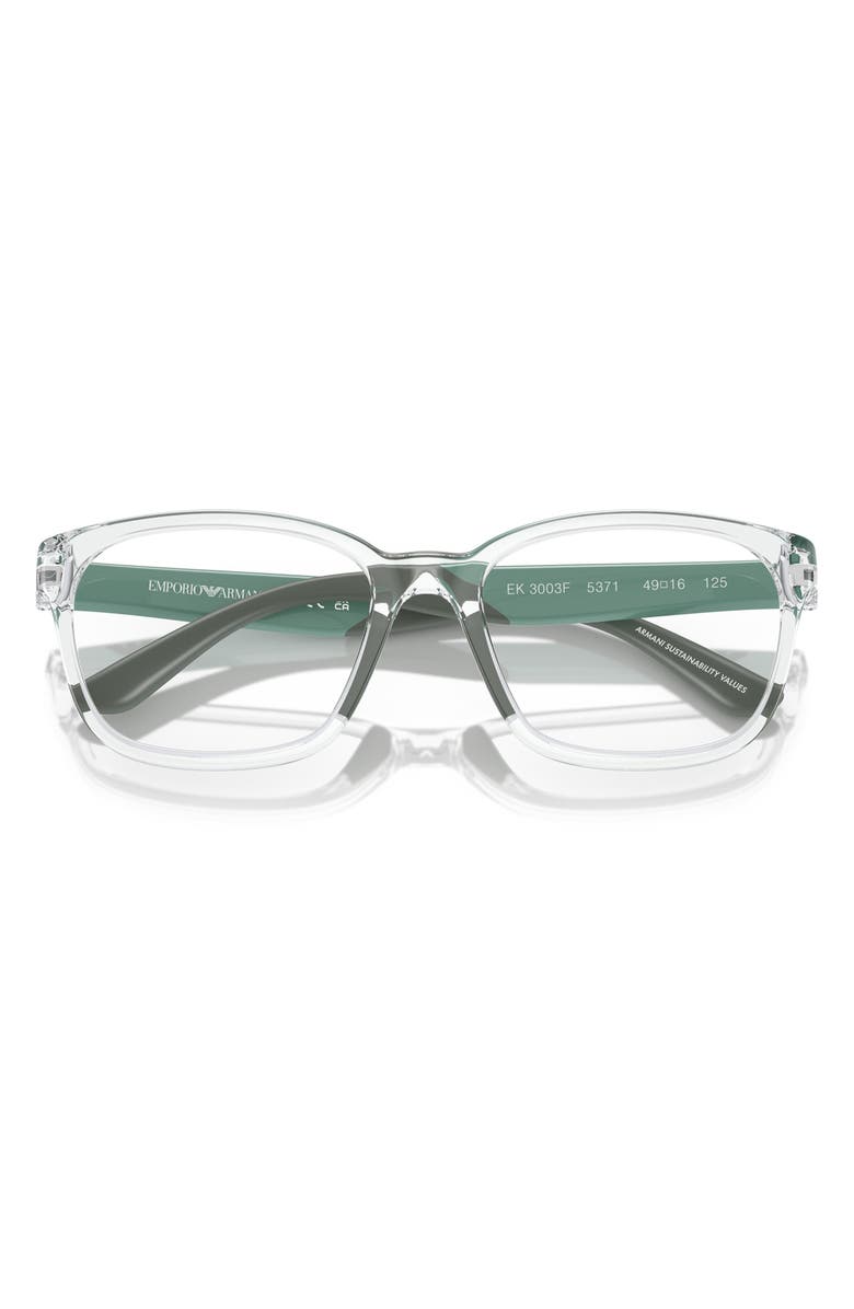 Emporio Armani 49mm Pillow Optical Glasses, Alternate, color, Shiny Crystal / Demo Lens
