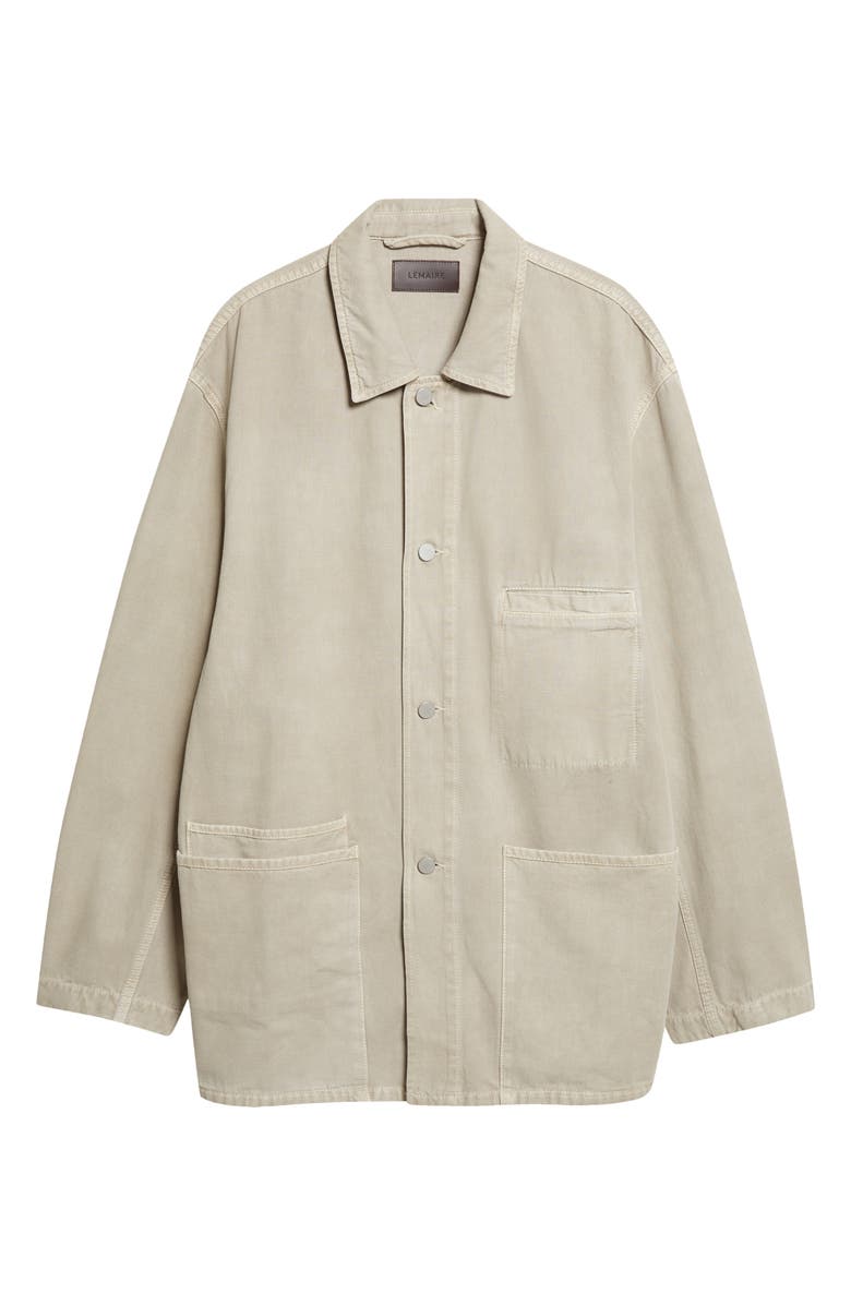 Lemaire Cotton Twill Utility Overshirt, Main, color, Moonstone