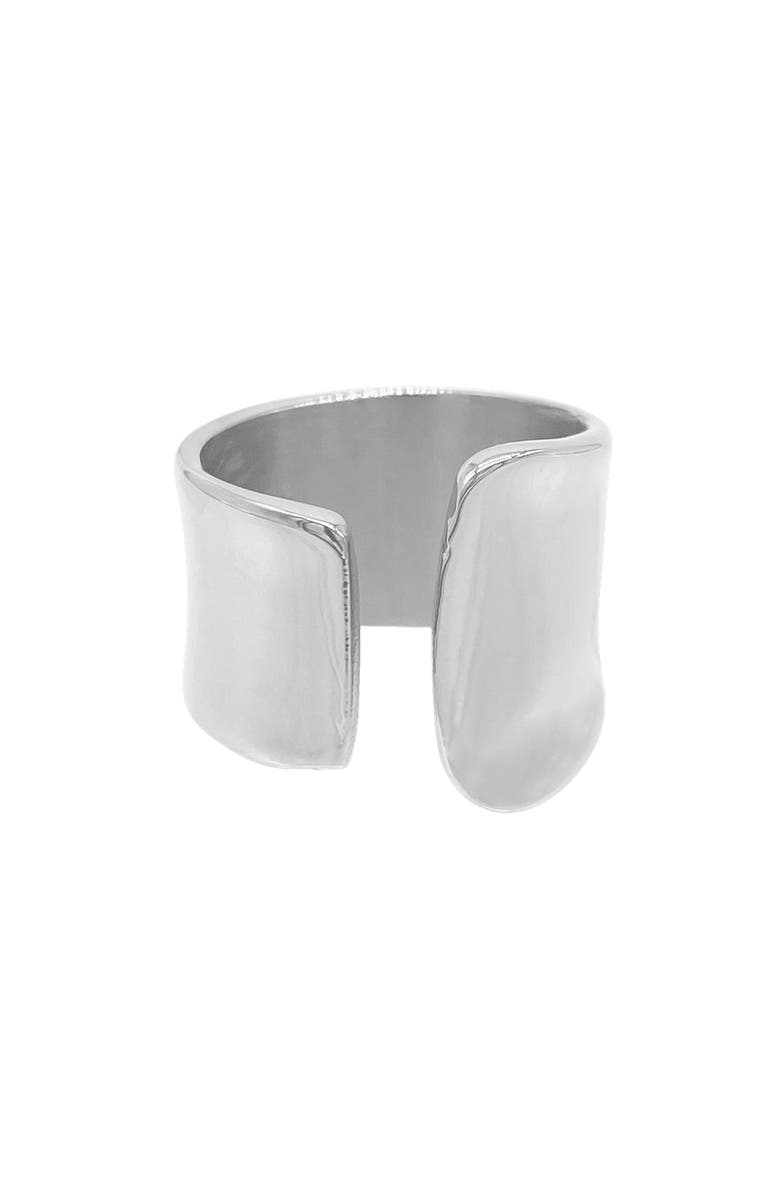 Adornia Water Resistant Tall Open Band Ring, Main, color, Silver