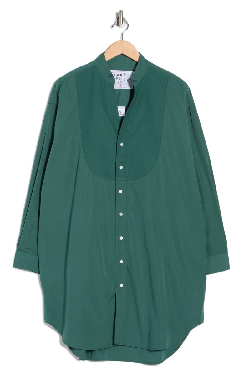 Frank & Eileen Tori Surplice Neck Button-Up Shirt Dress, Alternate, color, Solid Green