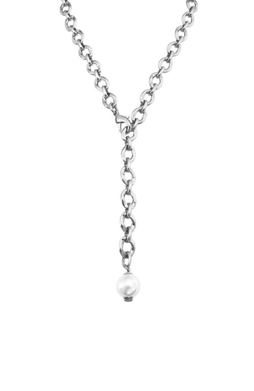 Unode50 Sterling Silver-plated Necklace With Oval Links In Metallic