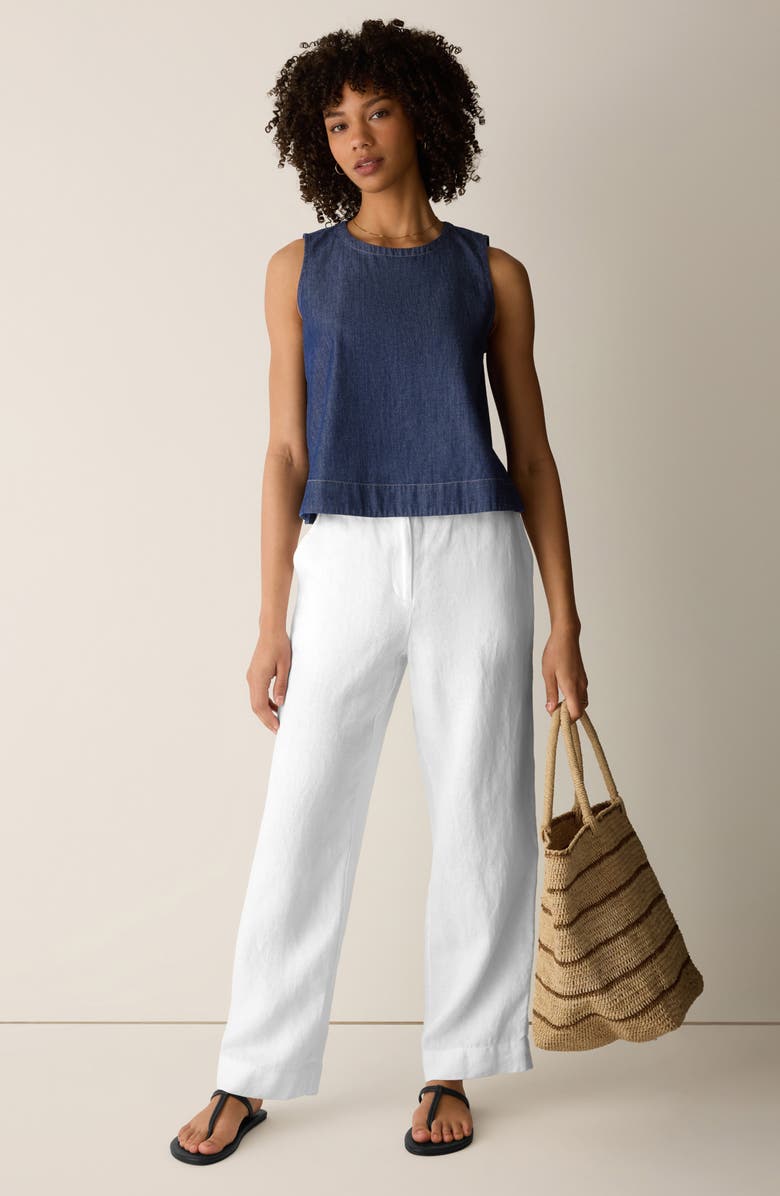 Eileen Fisher Organic Cotton Shell, Alternate, color, Dark Indigo