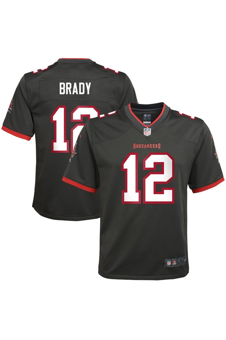 Youth Nike Tom Brady Pewter Tampa Bay Buccaneers Alternate Game Jersey, Main, color, Pewter