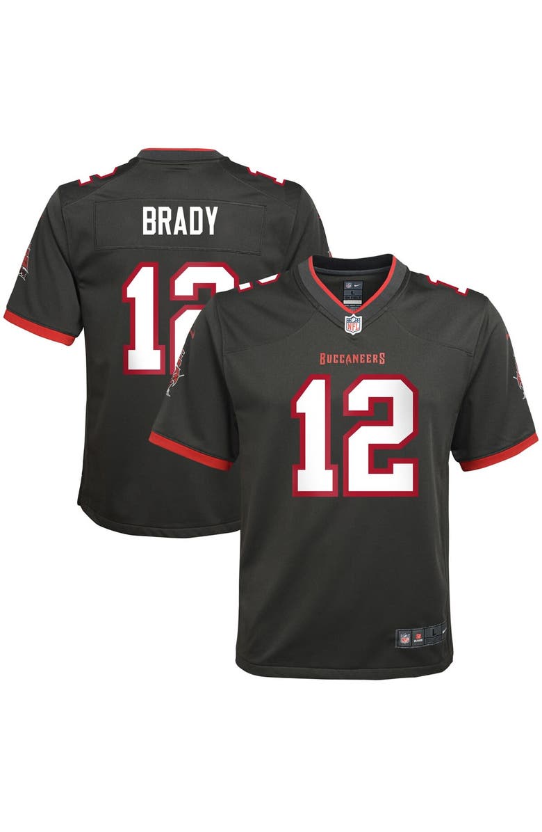 Nike Youth Nike Tom Brady Pewter Tampa Bay Buccaneers Alternate Game Jersey, Main, color, 