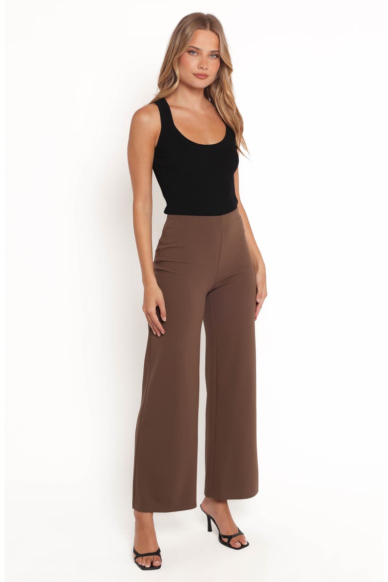 Colette High Waist Wide Leg Pants, Alternate, color, BROWN