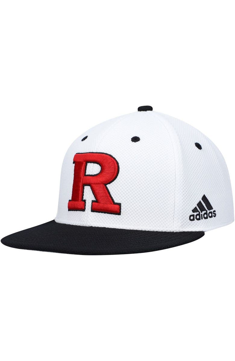 adidas Men's adidas White Rutgers Scarlet Knights On-Field Baseball Fitted Hat, Main, color, White