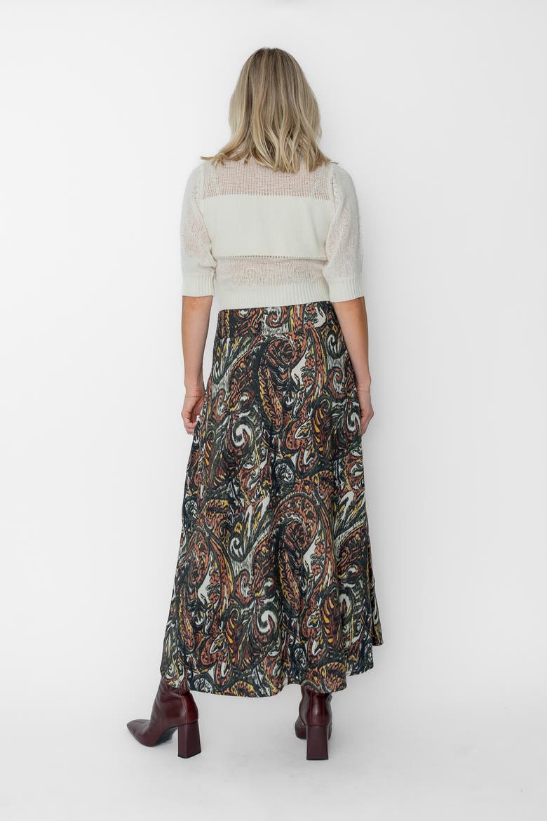 Veronique Ankle Skirt, Alternate, color, Emilie Ikat Paisley