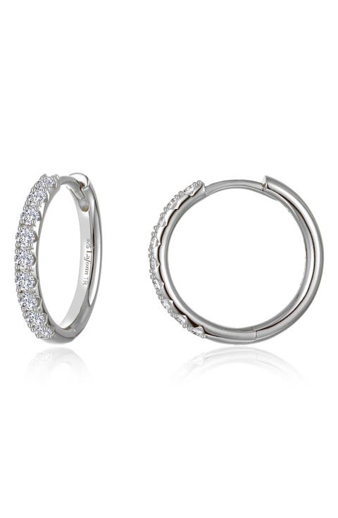 Alina Pavé Simulated Diamond Small Round Hoop Earrings