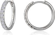 Lafonn Alina Pavé Simulated Diamond Small Round Hoop Earrings