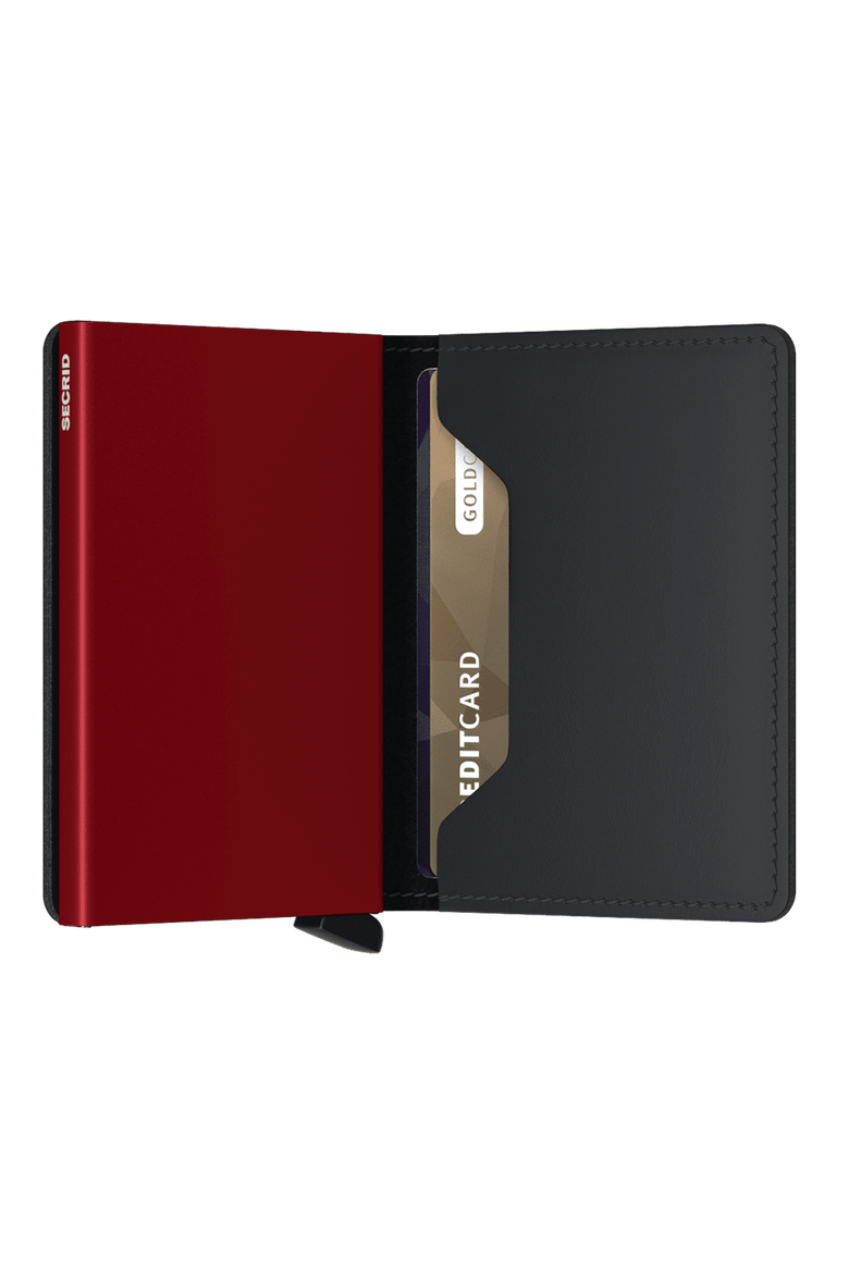 Slimwallet Matte, Alternate, color, Black-Red