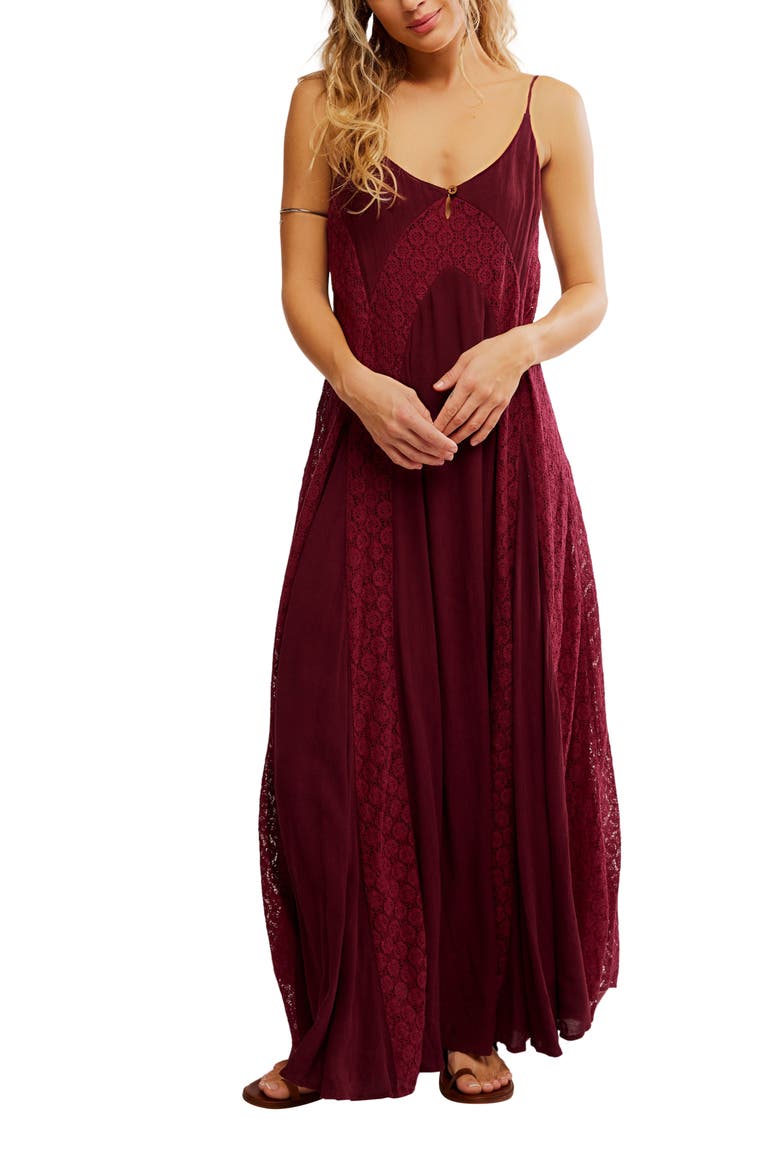 Trail of Flowers Maxi Sundress, Main, color, MAROON