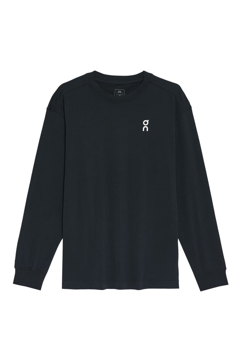 Club T Oversize Long Sleeve Organic Cotton T-Shirt, Main, color, BLACK