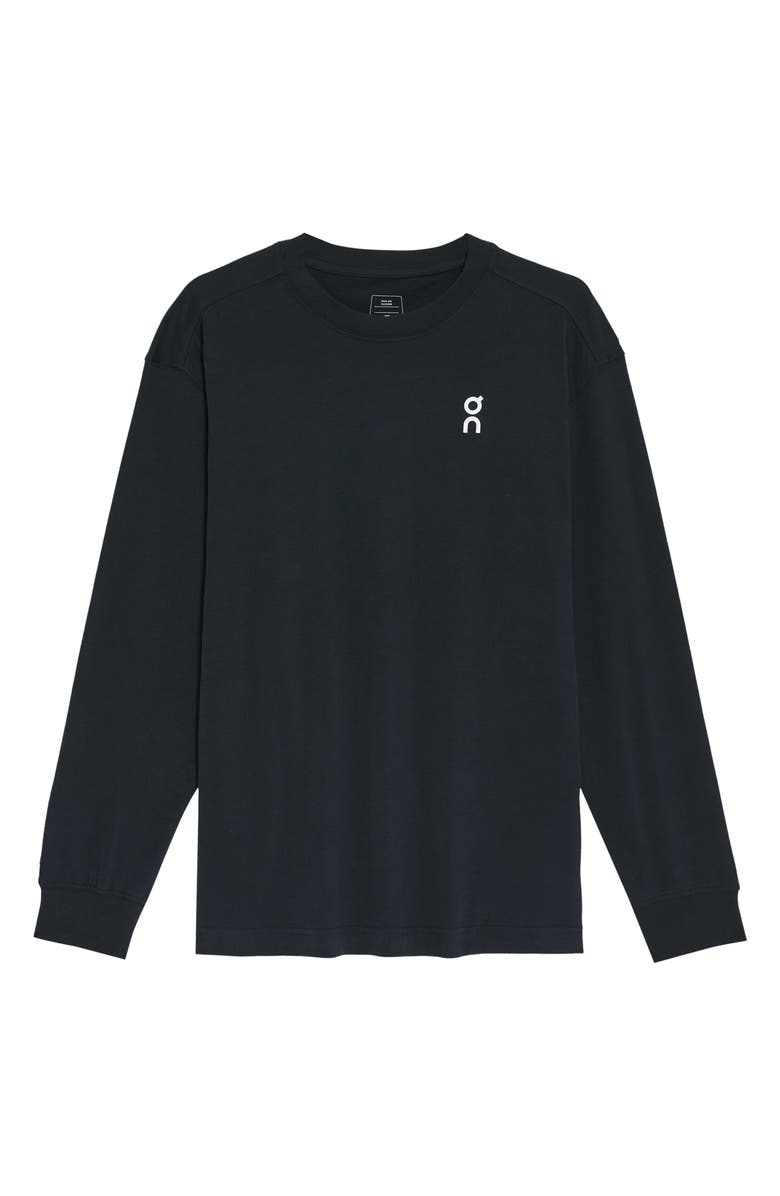 On Club T Oversize Long Sleeve Organic Cotton T-Shirt, Main, color, Black