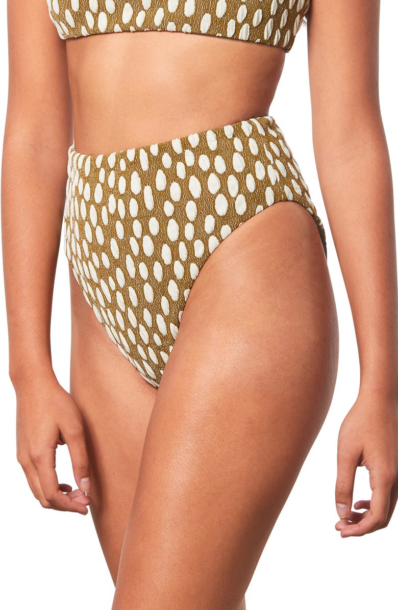 Mara Hoffman Imina High Waist Bikini Bottoms, Alternate, color, 