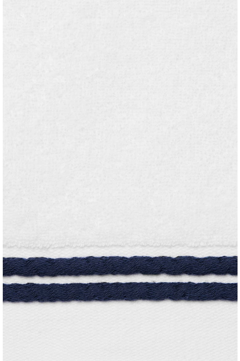 Aura Nuova Combed Cotton Bath Sheet, Alternate, color, WHITE/ NAVY