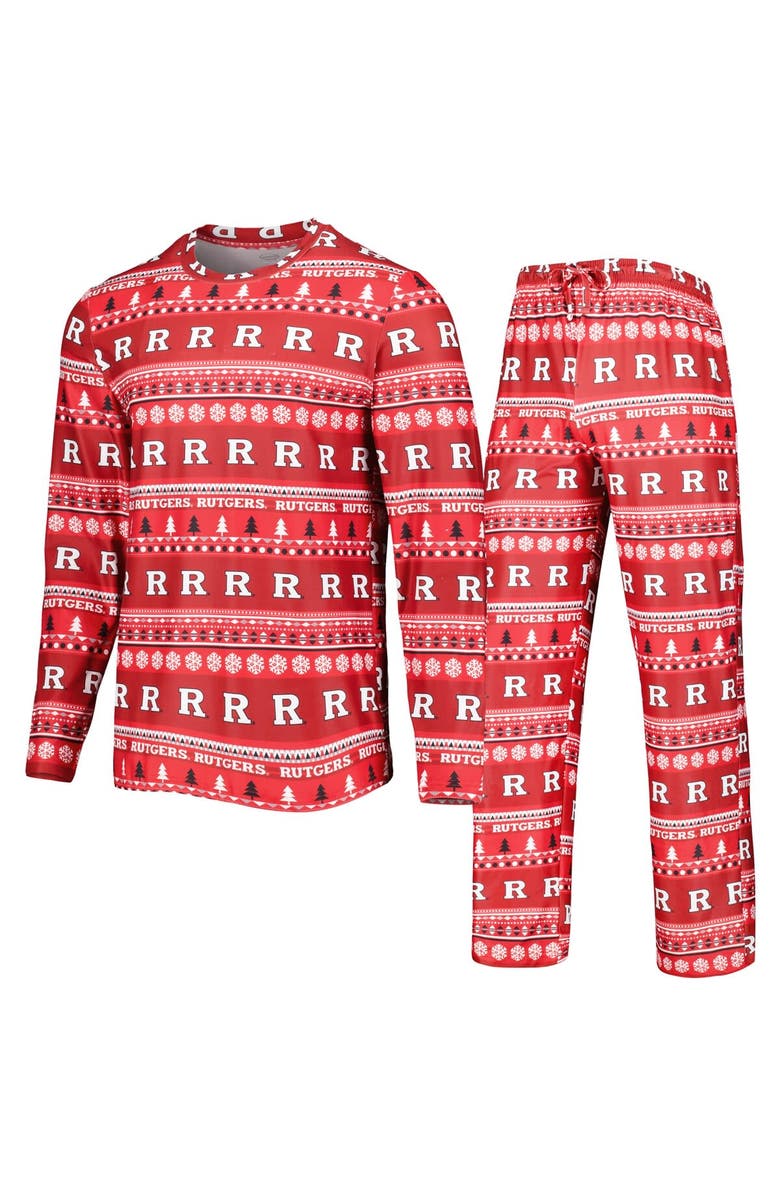 CONCEPTS SPORT Men's Concepts Sport Scarlet Rutgers Scarlet Knights Swivel Long Sleeve T-Shirt & Pants Sleep Set, Main, color, Scarlet