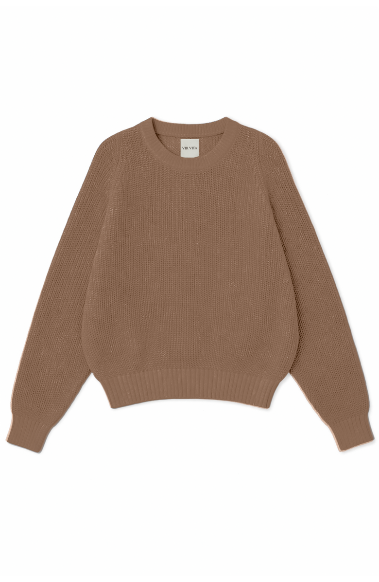 VIR VITA Pia Cotton Sweater, Main, color, Bark