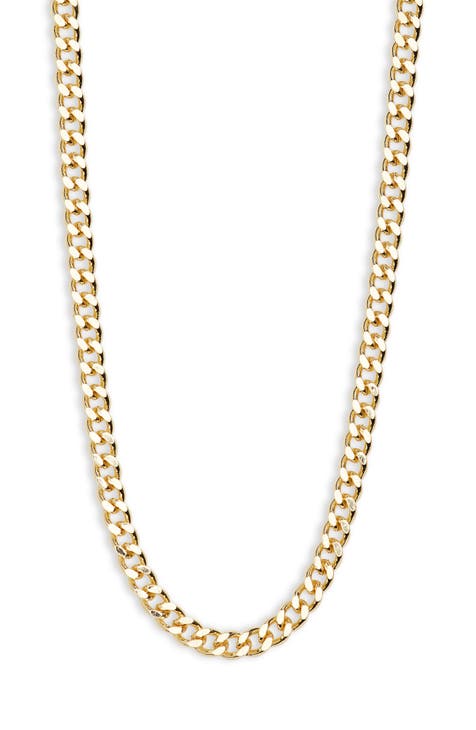 Demifine Flat Curb Chain Necklace