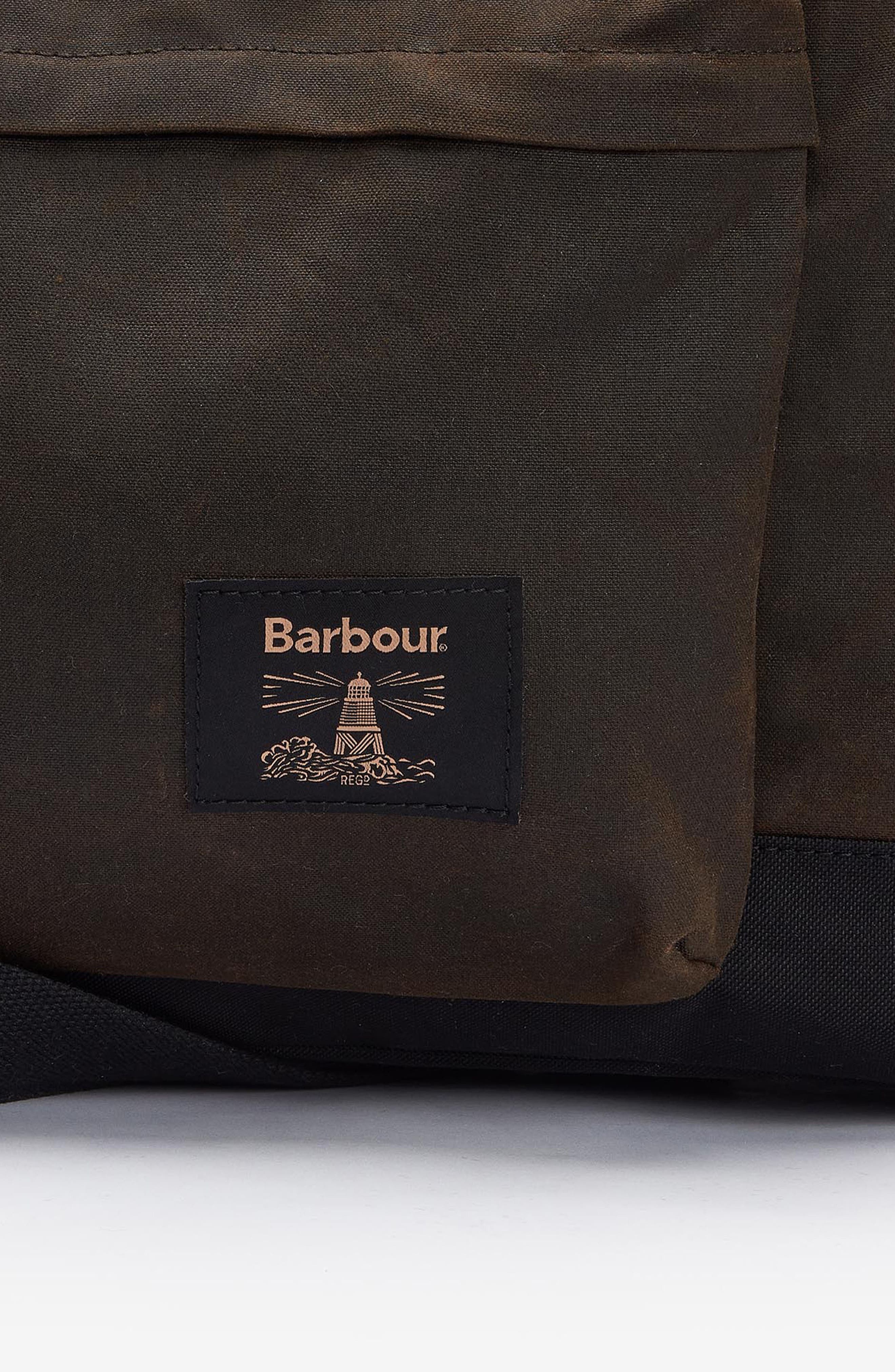 Field Water Resistant Waxed Cotton Duffle Bag, Alternate, color, OLIVE/BLACK