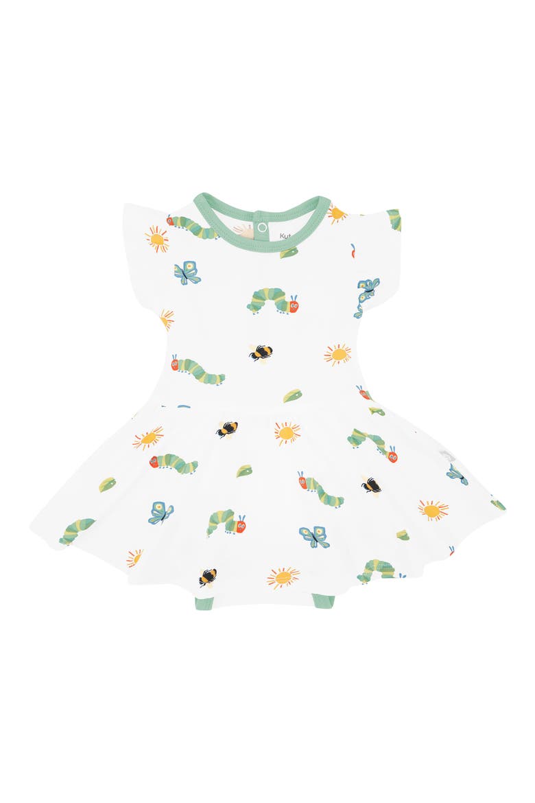 Kids' 'The Very Hungry Caterpillar' Print Dress, Main, color, GREEN/ WHITE