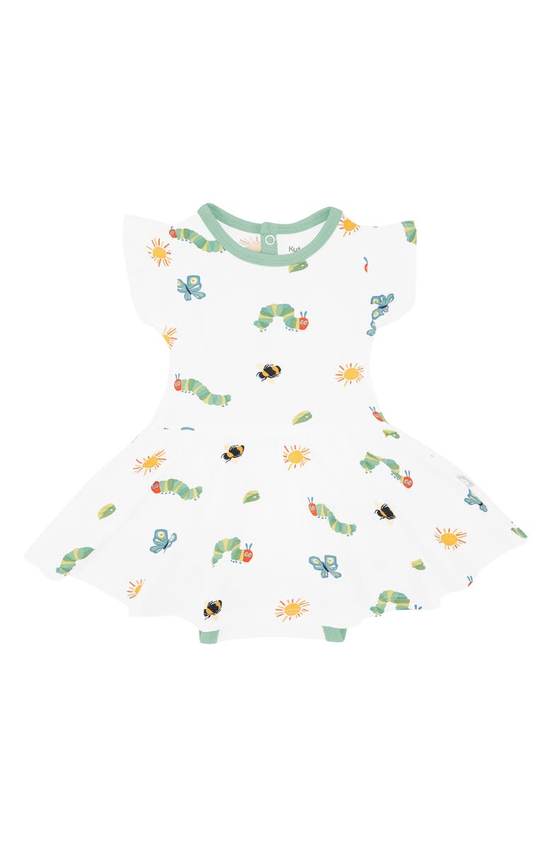 Kyte BABY Kids' 'The Very Hungry Caterpillar' Print Dress, Main, color, Green/ White
