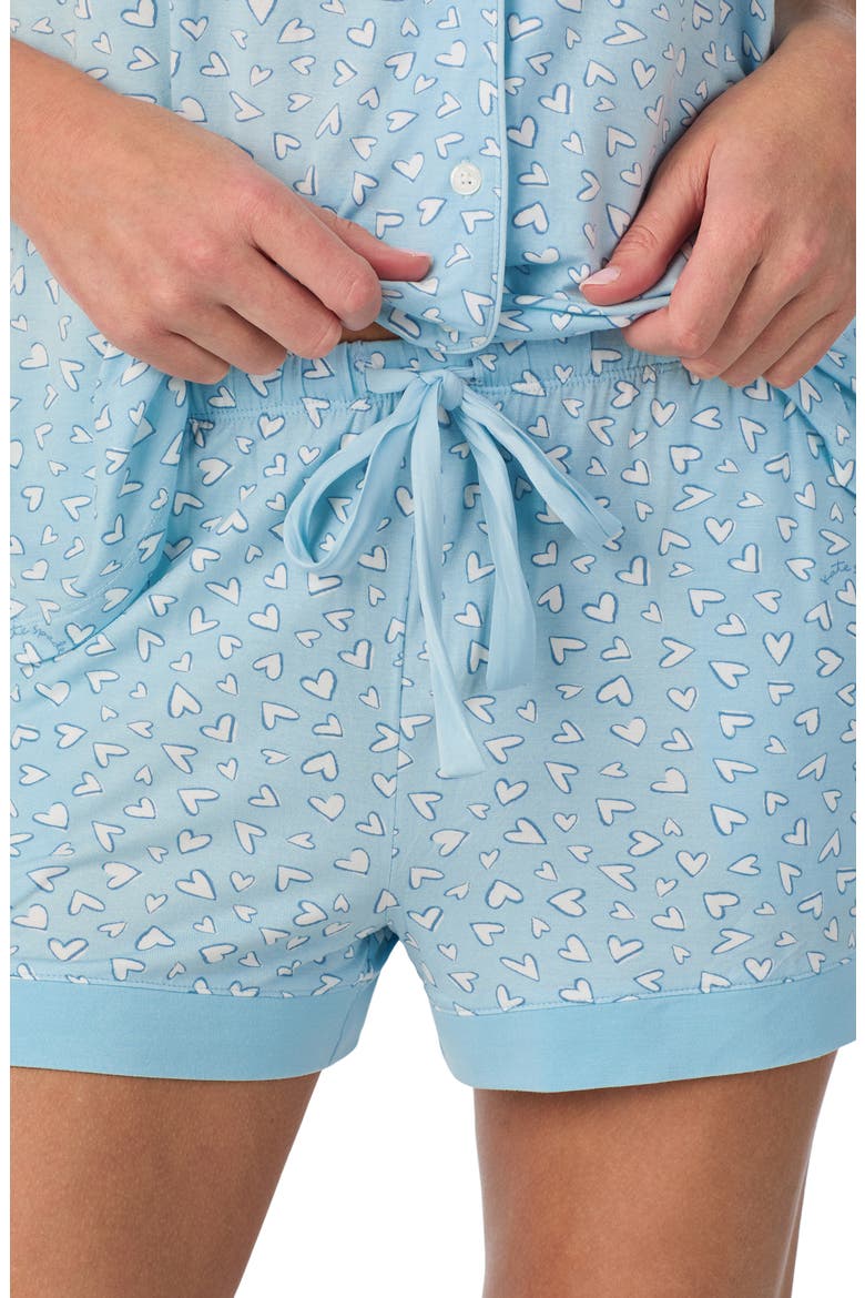 print short pajamas, Alternate, color, BLUE/ HEART
