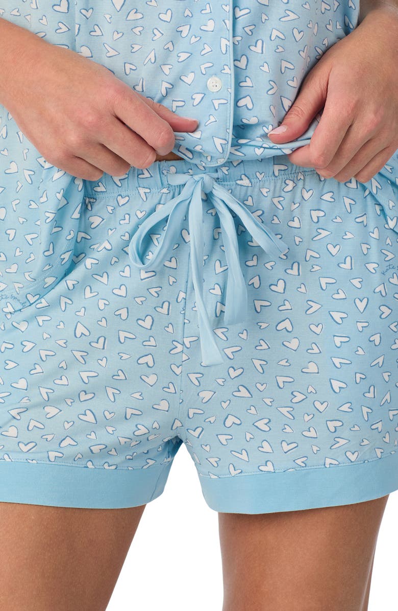 Kate Spade New York print short pajamas, Alternate, color, Blue/ Heart