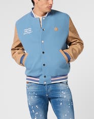 PHILIPP PLEIN Varsity Bomber Cocco Sleeves Milan Men