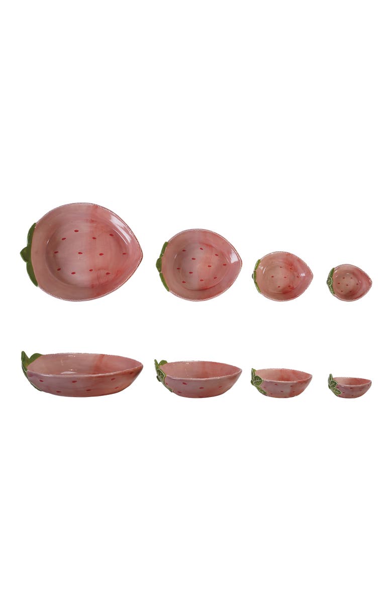 Storied Home Strawberry Shaped Nesting Bowls, Main, color, Pink
