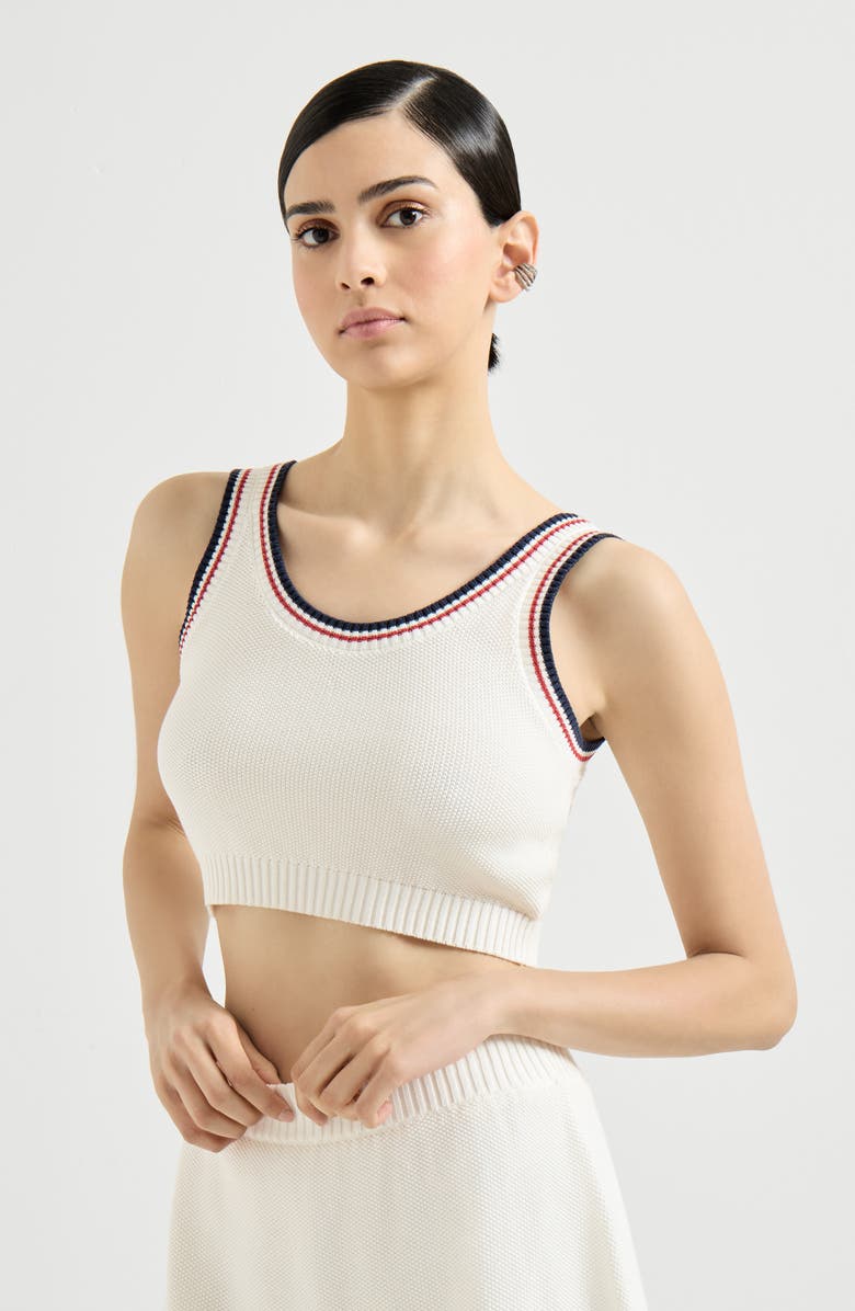 Brunello Cucinelli Knit crop top, Alternate, color, Panama