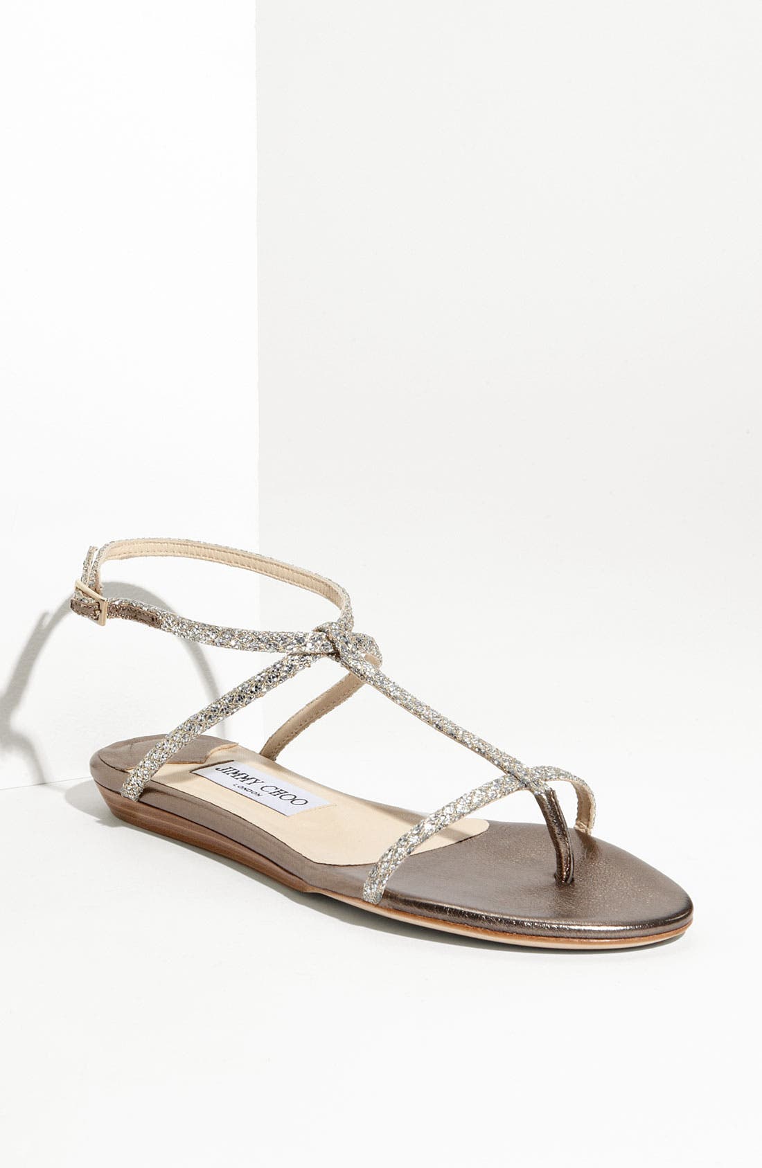'Fiona' Sandal, Main, color, CHAMPAGNE GLITTER FABRIC