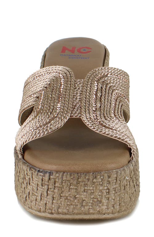 National Comfort Cornella Platform Slide Sandal In Rose Fabric