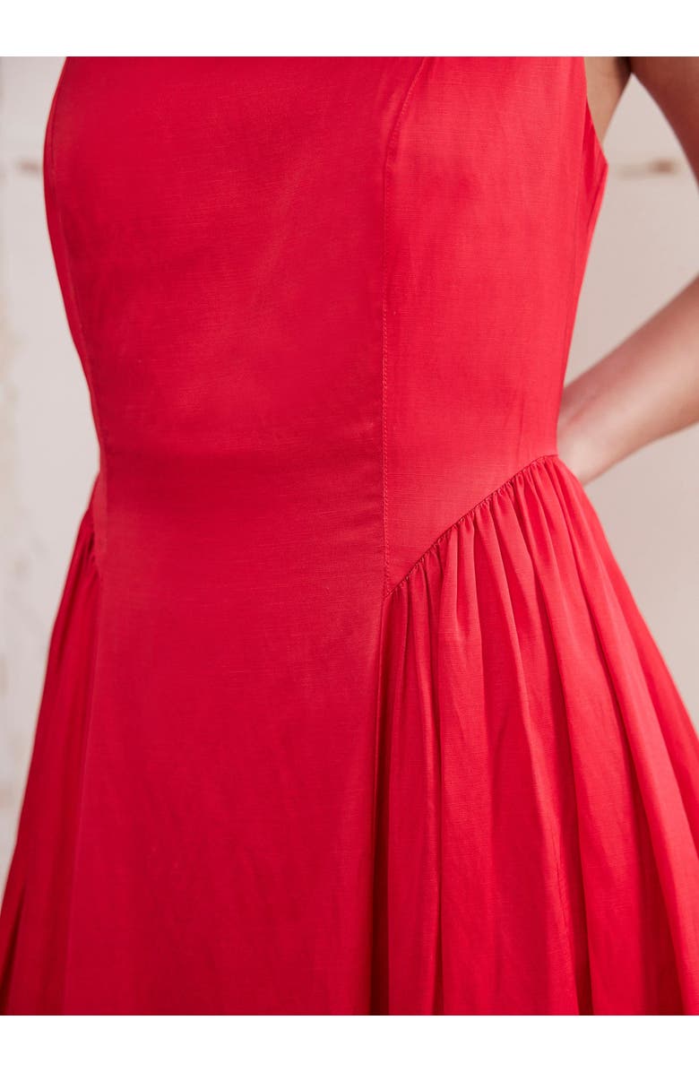 MINT VELVET Full Skirt Linen Dress, Alternate, color, Red