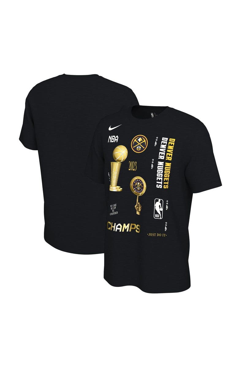 Nike Men's Nike Black Denver Nuggets 2023 NBA Finals Champions Celebration Expressive T-Shirt, Main, color, 