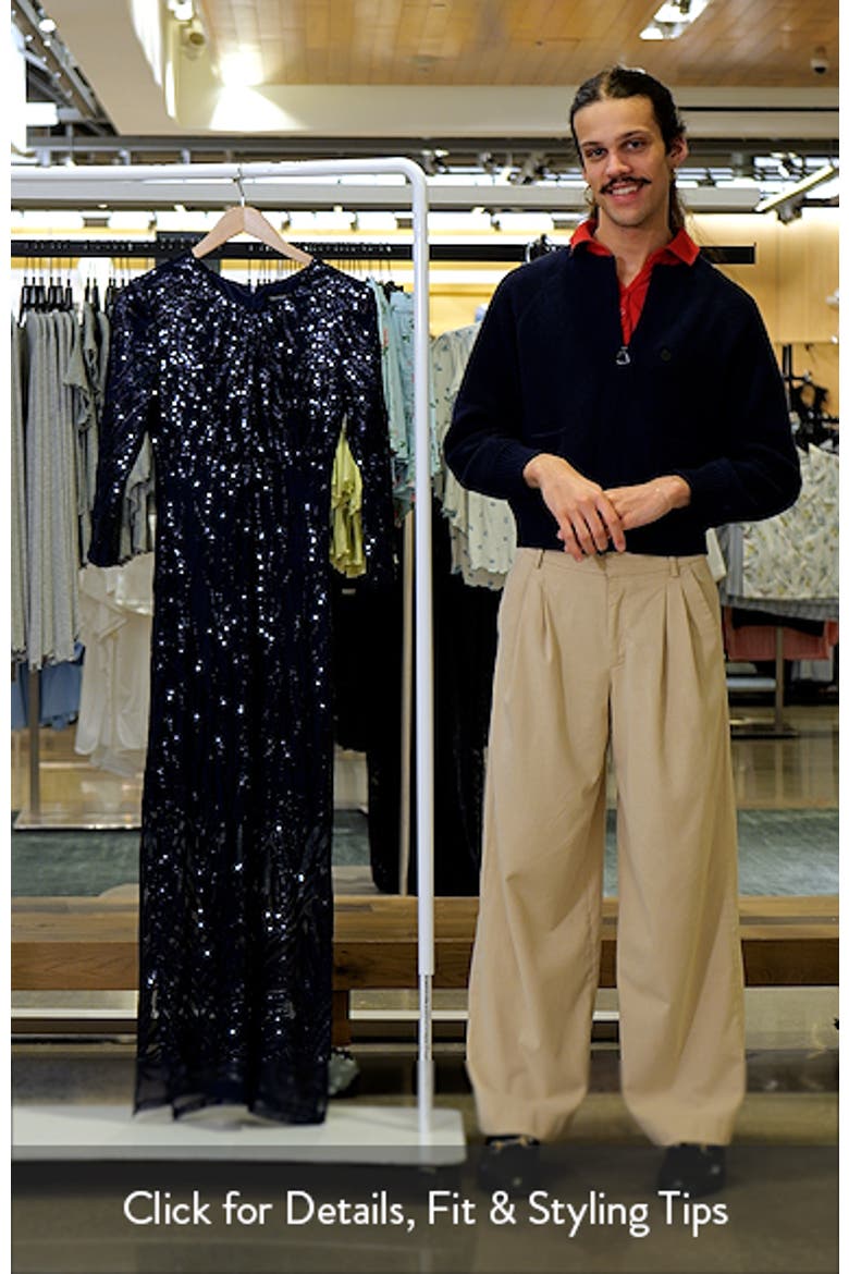 Sequin Long Sleeve Evening Gown video