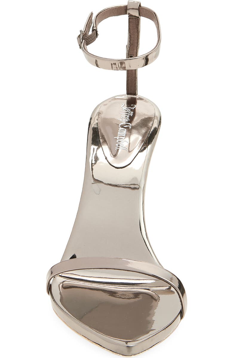 Jeffrey Campbell Obsession Ankle Strap Sandal, Alternate, color, Pewter Mirror Combo