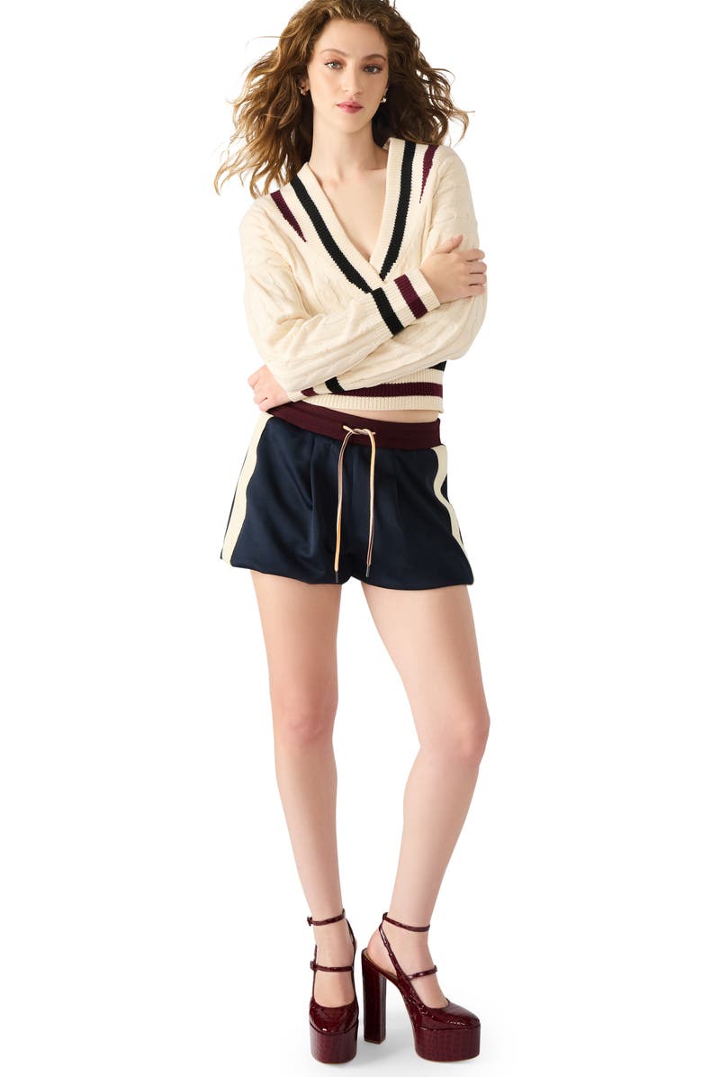 Steve Madden Daisy Drawstring Shorts, Alternate, color, Midnight