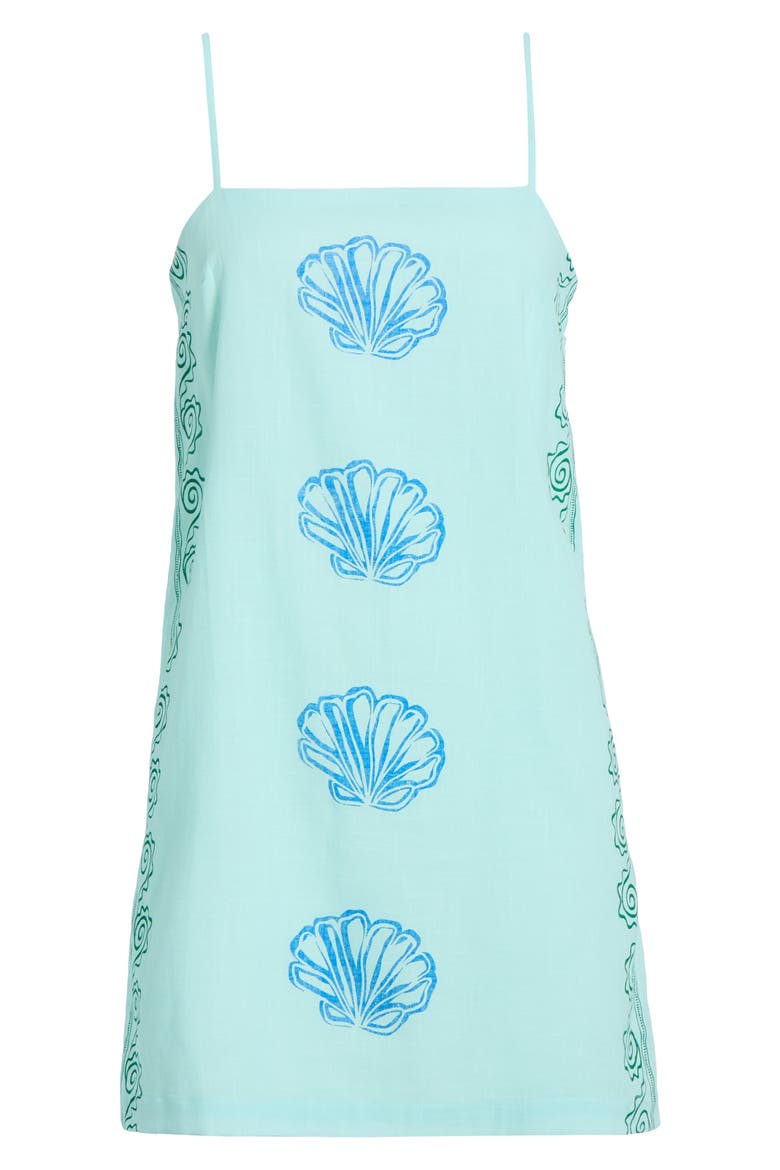 Sunburst Spaghetti Strap Minidress, Alternate, color, POOL BLUE