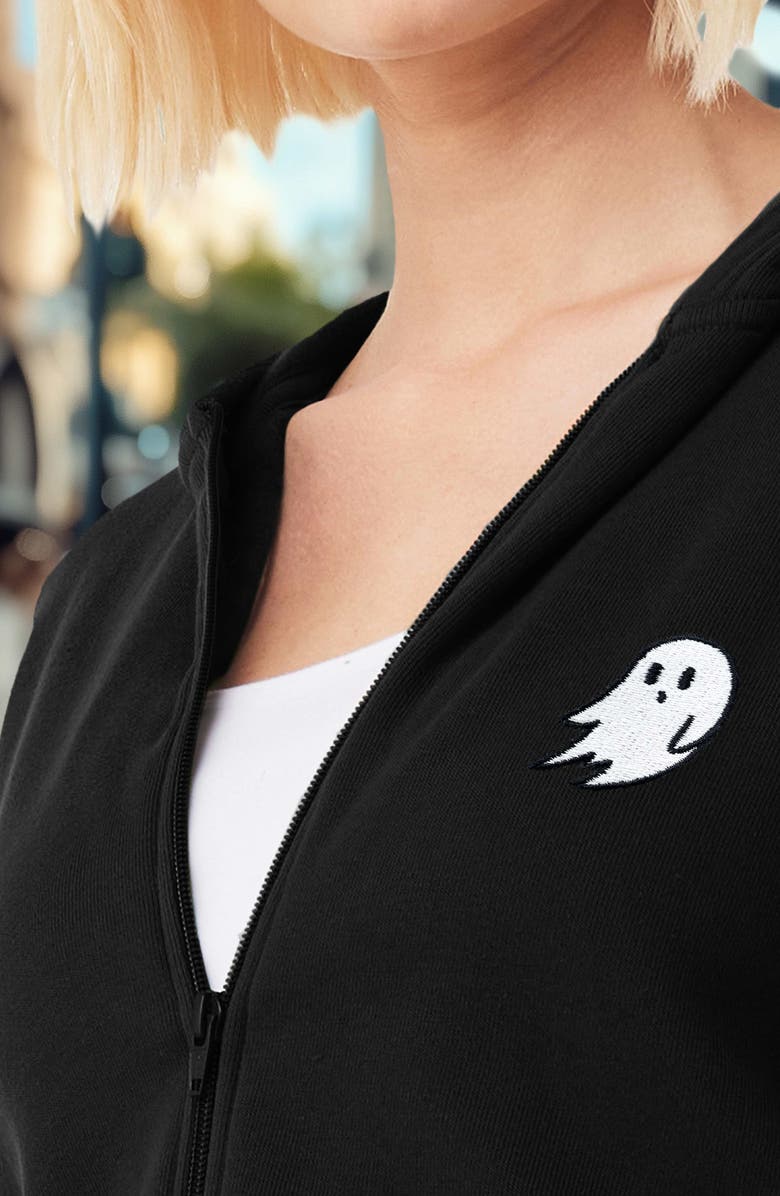 Dalix Ghost Fleece Zip Hoodie, Alternate, color, Black