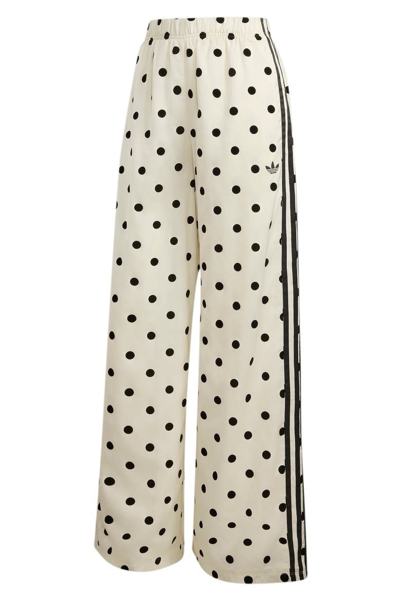Firebird Polka Dot Wide Leg Track Pants, Alternate, color, OFF WHITE