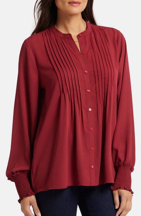 Pleated Peasant Blouse