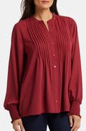 NYDJ Pleated Peasant Blouse